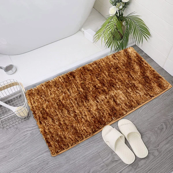 LUXE HOME INTERNATIONAL Bathmat Hawaii Microfiber 2500 GSM Anti-Skid ( Antic , 60 Cm x 90 Cm , Pack of 1 ) - Antic