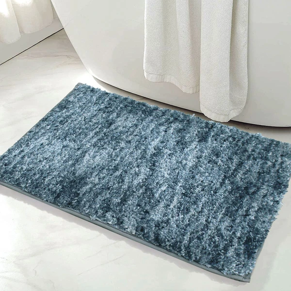 LUXE HOME INTERNATIONAL Bathmat Hawaii Microfiber 2500 GSM Anti-Skid ( Charcoal , 40 Cm x 60 Cm , Pack of 1 ) - Charcoal