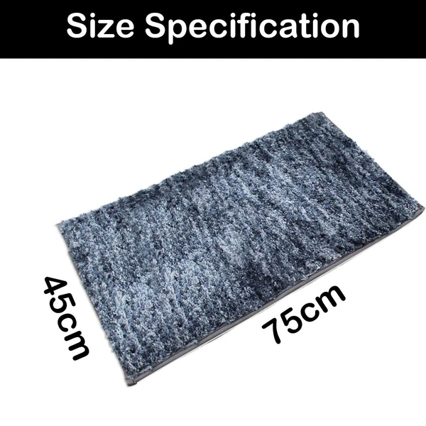 LUXE HOME INTERNATIONAL Bathmat Hawaii Microfiber 2500 GSM Anti-Skid ( Charcoal , 45 Cm x 75 Cm , Pack of 1 ) - 45x75 cm, Charcoal