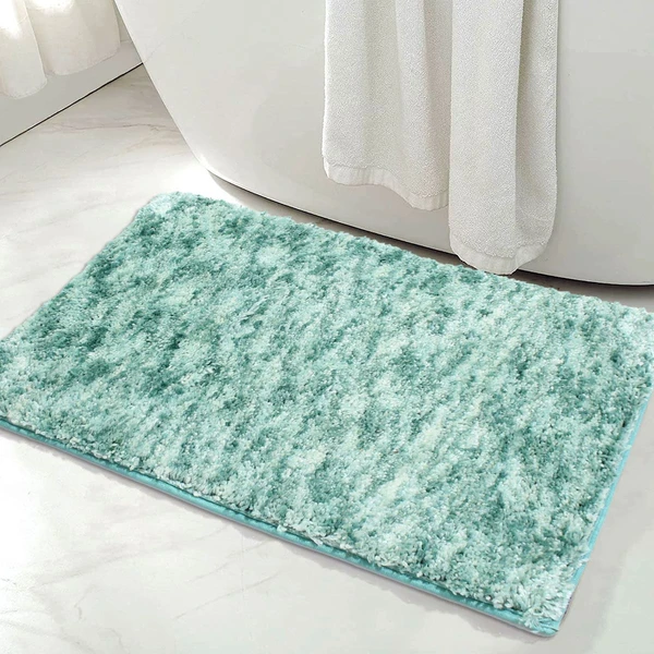 LUXE HOME INTERNATIONAL BathmatHawaiiMicrofiber2500GSMAnti-Skid(Aqua,40Cmx60Cm,Packof1) - Aqua