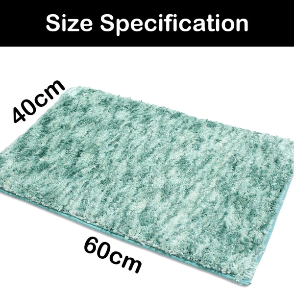 LUXE HOME INTERNATIONAL Bathmat Hawaii Microfiber 2500 GSM Anti-Skid ( Aqua , 40 Cm x 60 Cm , Pack of 1 ) - 40x60 cm, Aqua