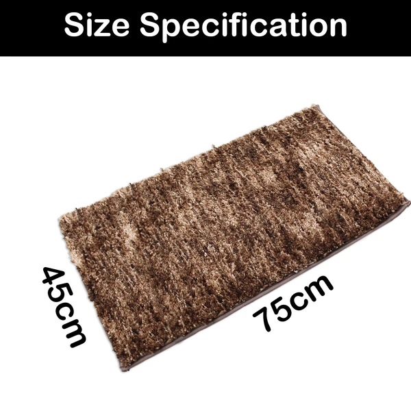 LUXE HOME INTERNATIONAL Bathmat Hawaii Microfiber 2500 GSM Anti-Skid ( Rock Brown , 45 Cm x 75 Cm , Pack of 1 ) - Rock Brown