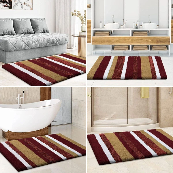 LUXE HOME INTERNATIONAL Bathmat Italia Microfiber 2500 GSM Anti-Skid Super Soft ( Cinnamon , 45 Cm x 75 Cm , Pack of 1 ) - 45x75 cm, Chinnamon