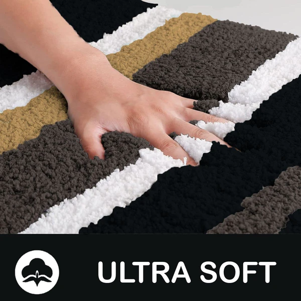 LUXE HOME INTERNATIONAL Bathmat Italia Microfiber 2500 GSM Anti-Skid Super Soft ( Anthra , 45 Cm x 75 Cm , Pack of 1 ) - 45x75 cm, Anthra