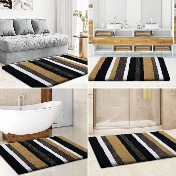 LUXE HOME INTERNATIONAL Bathmat Italia Microfiber 2500 GSM Anti-Skid Super Soft ( Anthra , 45 Cm x 75 Cm , Pack of 1 ) - Anthra