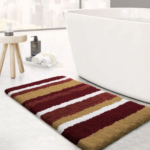 LUXE HOME INTERNATIONAL Bathmat Italia Microfiber 2500 GSM Anti-Skid Super Soft ( Cinnamon , 45 Cm x 75 Cm , Pack of 1 ) - 45x75 cm, Chinnamon