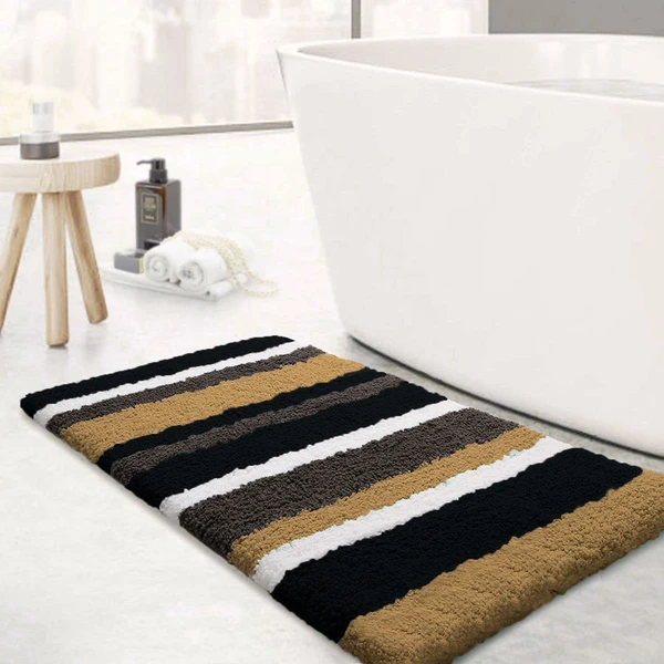 LUXE HOME INTERNATIONAL Bathmat Italia Microfiber 2500 GSM Anti-Skid Super Soft ( Anthra , 45 Cm x 75 Cm , Pack of 1 ) - 45x75 cm, Anthra