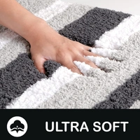 LUXE HOME INTERNATIONAL Bathmat Italia Microfiber 2500 GSM Anti-Skid Super Soft ( Grey , 40 Cm x 60 Cm , Pack of 1 ) - 40x60 cm, Grey