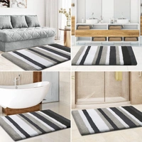 LUXE HOME INTERNATIONAL Bathmat Italia Microfiber 2500 GSM Anti-Skid Super Soft ( Grey , 40 Cm x 60 Cm , Pack of 1 ) - 40x60 cm, Grey