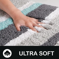 LUXE HOME INTERNATIONAL Bathmat Italia Microfiber 2500 GSM Anti-Skid Super Soft ( Aqua , 40 Cm x 60 Cm , Pack of 1 ) - 40x60 cm, Aqua