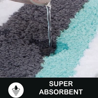 LUXE HOME INTERNATIONAL Bathmat Italia Microfiber 2500 GSM Anti-Skid Super Soft ( Aqua , 40 Cm x 60 Cm , Pack of 1 ) - 40x60 cm, Aqua