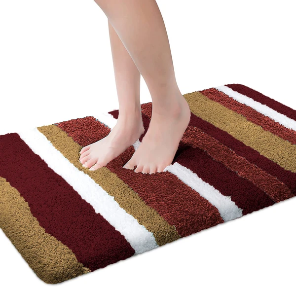 LUXE HOME INTERNATIONAL Bathmat Italia Microfiber 2500 GSM Anti-Skid Super Soft ( Cinnamon , 40 Cm x 60 Cm , Pack of 1 ) - Cinnamon