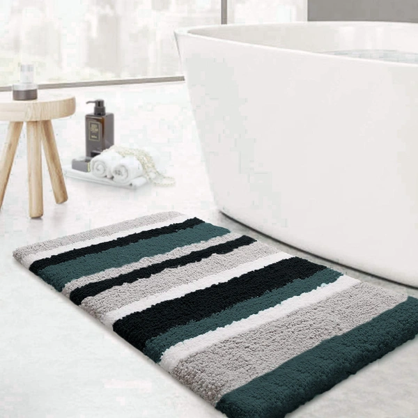LUXE HOME INTERNATIONAL Bathmat Italia Microfiber 2500 GSM Anti-Skid Super Soft ( H.Green , 45 Cm x 75 Cm , Pack of 1 ) - 45x75 cm, H.Green