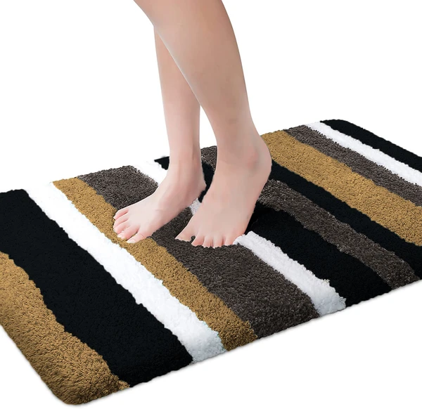 LUXE HOME INTERNATIONAL Bathmat Italia Microfiber 2500 GSM Anti-Skid Super Soft ( Anthra , 40 Cm x 60 Cm , Pack of 1 ) - Anthra