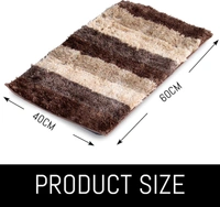 LUXE HOME INTERNATIONAL Bathmat Jaricho Microfiber 2500 GSM Anti-Skid ( 40Cm x 60Cm , Amber , Pack of 2 ) - 40x60 cm, Amber