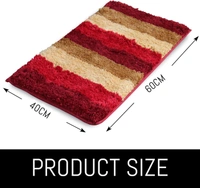 LUXE HOME INTERNATIONAL Bathmat Jaricho Microfiber 2500 GSM Anti-Skid ( 40Cm x 60Cm , Cherry , Pack of 1 ) - 40x60 cm, Cherry