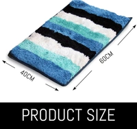 LUXE HOME INTERNATIONAL Bathmat Jaricho Microfiber 2500 GSM Anti-Skid ( 40Cm x 60Cm , Ocean , Pack of 2 ) - 40x60 cm, Ocean