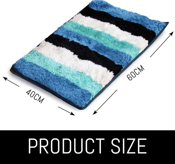 LUXE HOME INTERNATIONAL Bathmat Jaricho Microfiber 2500 GSM Anti-Skid ( 40Cm x 60Cm , Ocean , Pack of 2 ) - Ocean