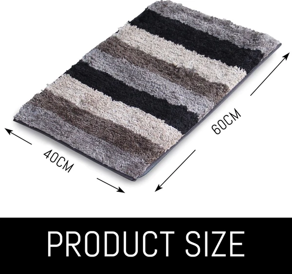 LUXE HOME INTERNATIONAL Bathmat Jaricho Microfiber 2500 GSM Anti-Skid ( 40Cm x 60Cm , Shadow , Pack of 1 ) - Shadow