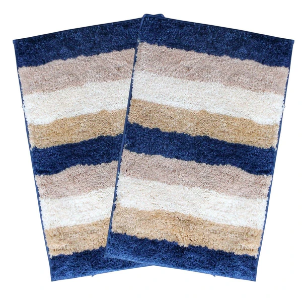 LUXE HOME INTERNATIONAL Bathmat Jaricho Microfiber 2500 GSM Anti-Skid ( 40Cm x 60Cm , Sky , Pack of 2 ) - Sky