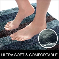 LUXE HOME INTERNATIONAL Bathmat Jaricho Microfiber 2500 GSM Anti-Skid ( 40Cm x 60Cm , B.Green , Pack of 1 ) - 40x60 cm, B.Green