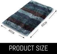 LUXE HOME INTERNATIONAL Bathmat Jaricho Microfiber 2500 GSM Anti-Skid ( 40Cm x 60Cm , B.Green , Pack of 1 ) - 40x60 cm, B.Green