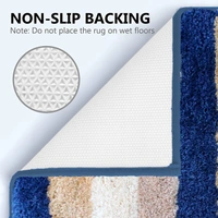 LUXE HOME INTERNATIONAL Bathmat Jaricho Microfiber 2500 GSM Anti-Skid ( 40Cm x 60Cm , Sky , Pack of 2 ) - 40x60 cm, Sky