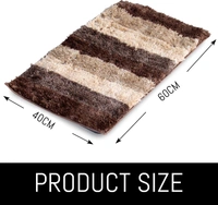 LUXE HOME INTERNATIONAL Bathmat Jaricho Microfiber 2500 GSM Anti-Skid ( 40Cm x 60Cm , Amber , Pack of 2 ) - 40x60 cm, Amber
