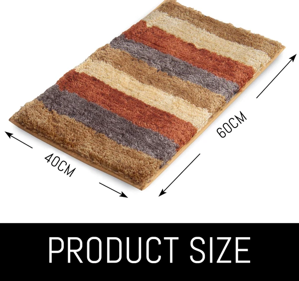 LUXE HOME INTERNATIONAL Bathmat Jaricho Microfiber 2500 GSM Anti-Skid ( 40Cm x 60Cm , Cinnamon , Pack of 2 ) - Cinnamon