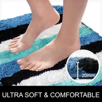 LUXE HOME INTERNATIONAL Bathmat Jaricho Microfiber 2500 GSM Anti-Skid ( 40Cm x 60Cm , Ocean , Pack of 1 ) - 40x60 cm, Ocean