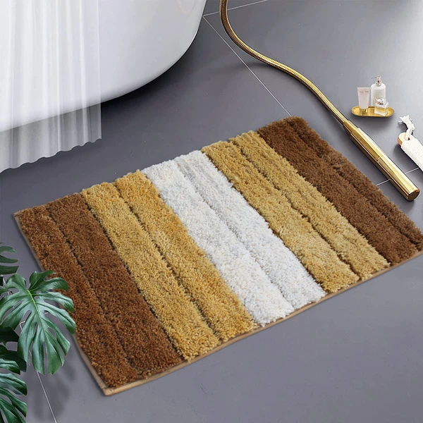 LUXE HOME INTERNATIONAL Bathmat Luxury Microfiber 2500 GSM Anti-Skid ( Tobacco , 40 Cm x 60 Cm , Pack of 1 ) - Tobacco