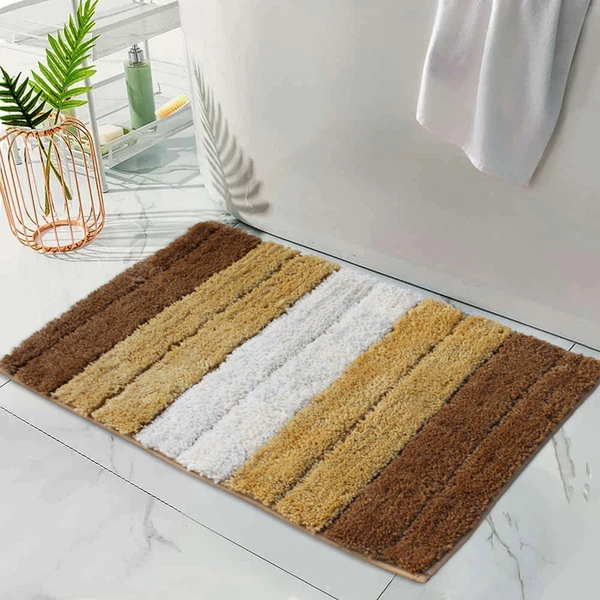 LUXE HOME INTERNATIONAL Bathmat Luxury Microfiber 2500 GSM Anti-Skid ( Tobacco , 40 Cm x 60 Cm , Pack of 1 ) - 40x60 cm, Tobacco