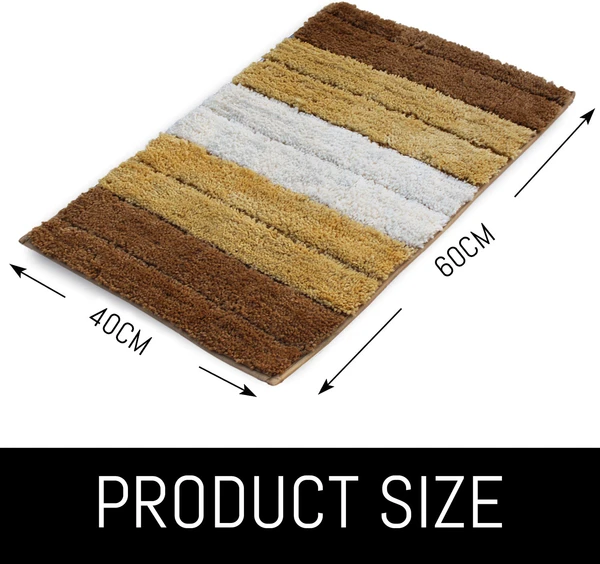 LUXE HOME INTERNATIONAL Bathmat Luxury Microfiber 2500 GSM Anti-Skid ( Tobacco , 40 Cm x 60 Cm , Pack of 1 ) - Tobacco