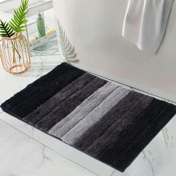 LUXE HOME INTERNATIONAL Bathmat Luxury Microfiber 2500 GSM Anti-Skid ( Anthra , 40 Cm x 60 Cm , Pack of 1 ) - Anthra