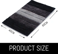 LUXE HOME INTERNATIONAL Bathmat Luxury Microfiber 2500 GSM Anti-Skid ( Anthra , 40 Cm x 60 Cm , Pack of 1 ) - 40x60 cm, Anthra