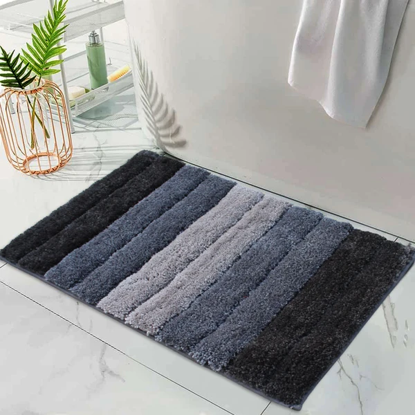 LUXE HOME INTERNATIONAL Bathmat Luxury Microfiber 2500 GSM Anti-Skid ( Shadow , 40 Cm x 60 Cm , Pack of 1 ) - Shadow