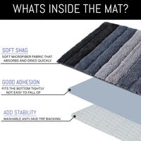 LUXE HOME INTERNATIONAL Bathmat Luxury Microfiber 2500 GSM Anti-Skid ( Shadow , 40 Cm x 60 Cm , Pack of 1 ) - 40x60 cm, Shadow