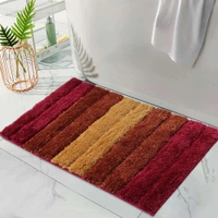 LUXE HOME INTERNATIONAL Bathmat Luxury Microfiber 2500 GSM Anti-Skid ( Cherry , 40 Cm x 60 Cm , Pack of 1 ) - 40x60 cm, Cherry