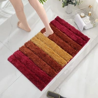 LUXE HOME INTERNATIONAL Bathmat Luxury Microfiber 2500 GSM Anti-Skid ( Cherry , 40 Cm x 60 Cm , Pack of 1 ) - 40x60 cm, Cherry