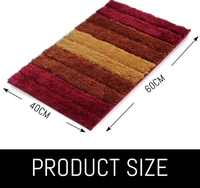 LUXE HOME INTERNATIONAL Bathmat Luxury Microfiber 2500 GSM Anti-Skid ( Cherry , 40 Cm x 60 Cm , Pack of 1 ) - 40x60 cm, Cherry
