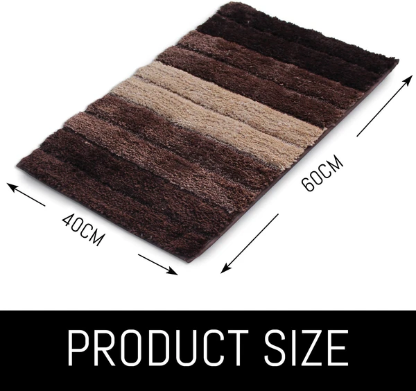 LUXE HOME INTERNATIONAL Bathmat Luxury Microfiber 2500 GSM Anti-Skid ( Walnut , 40 Cm x 60 Cm , Pack of 1 ) - Walnut