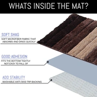 LUXE HOME INTERNATIONAL Bathmat Luxury Microfiber 2500 GSM Anti-Skid ( Walnut , 40 Cm x 60 Cm , Pack of 1 ) - 40x60 cm, Walnut