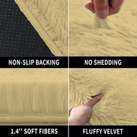LUXE HOME INTERNATIONAL Floor Runner Marino Fur 2000 GSM Super Soft ( Gold , 2x5 Ft , Pack of 1 ) - 2x5 Ft, Gold