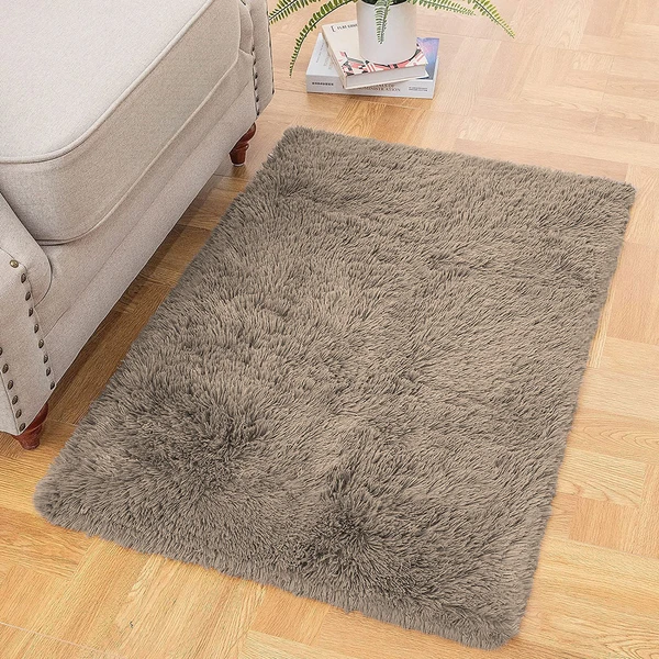 LUXE HOME INTERNATIONAL BathmatMarinoFur2000GSMSuperSoft(Taupe,60x90Cm,Packof1) - Taupe