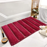 LUXE HOME INTERNATIONAL Bathmat Mexico Microfiber 2500 GSM Anti-Skid ( Maroon , 38 Cm x 58 Cm , Pack of 1 ) - Maroon