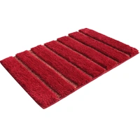LUXE HOME INTERNATIONAL Bathmat Mexico Microfiber 2500 GSM Anti-Skid ( Maroon , 38 Cm x 58 Cm , Pack of 1 ) - Maroon