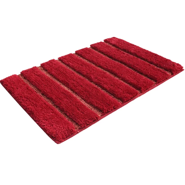 LUXE HOME INTERNATIONAL BathmatMexicoMicrofiber2500GSMAnti-Skid(Maroon,38Cmx58Cm,Packof1) - Maroon