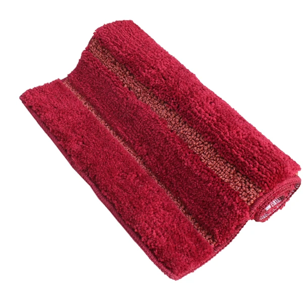 LUXE HOME INTERNATIONAL Bathmat Mexico Microfiber 2500 GSM Anti-Skid ( Maroon , 38 Cm x 58 Cm , Pack of 1 ) - Maroon