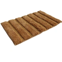 LUXE HOME INTERNATIONAL Bathmat Mexico Microfiber 2500 GSM Anti-Skid ( Beige , 38 Cm x 58 Cm , Pack of 1 ) - Beige