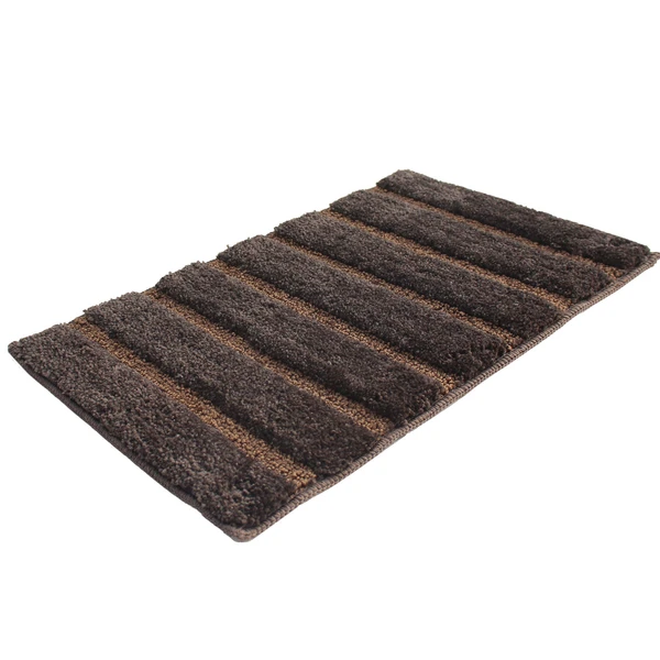 LUXE HOME INTERNATIONAL Bathmat Mexico Microfiber 2500 GSM Anti-Skid ( Coffee , 38 Cm x 58 Cm , Pack of 1 ) - Coffee